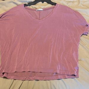 Casual Mauve Short Sleeve Top